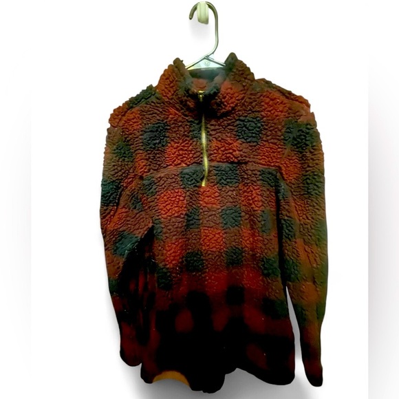 Women Red and Black Teddy Jacket - Picture 4 of 7